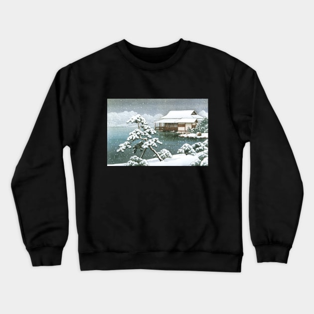 Snow at Kiyosumi Garden by Kawase Hasui Crewneck Sweatshirt by Takeda_Art